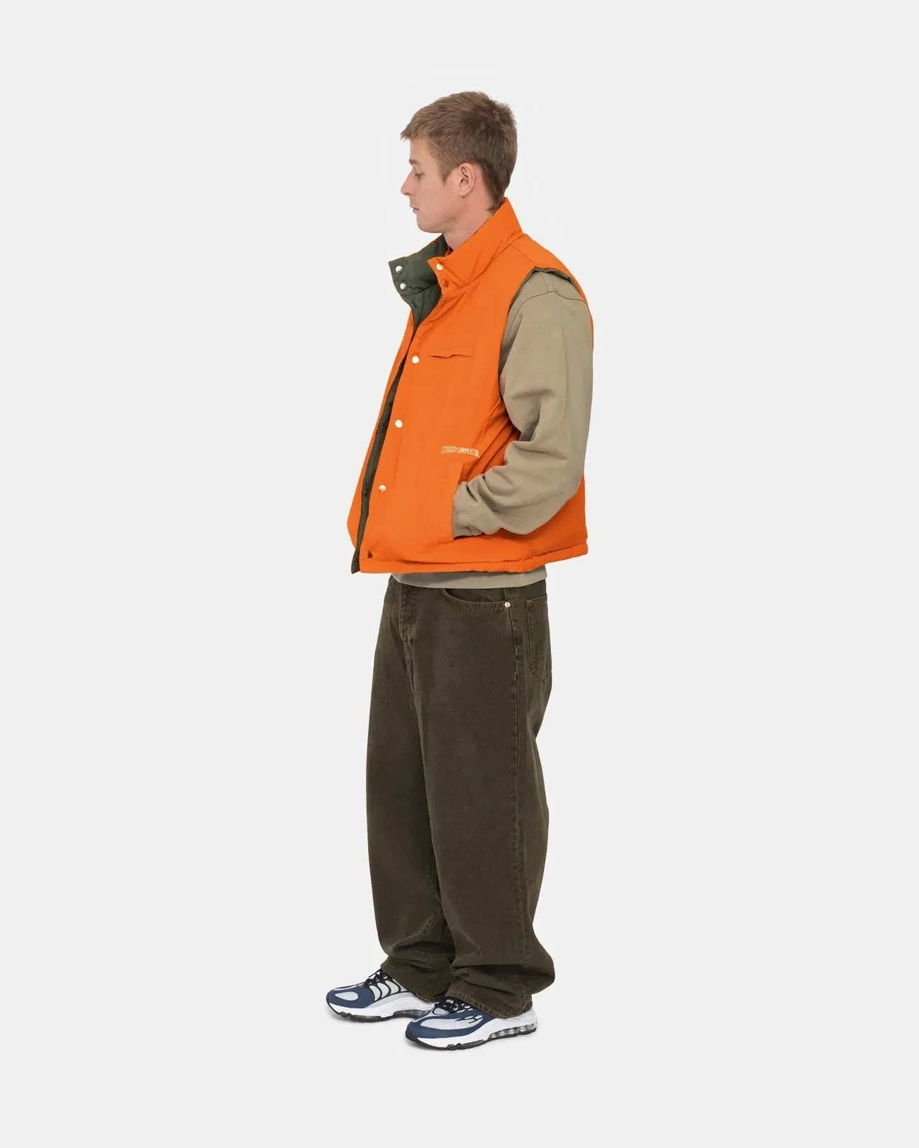 Stussy Reversible Down Workgear Vest// Olive/Orange