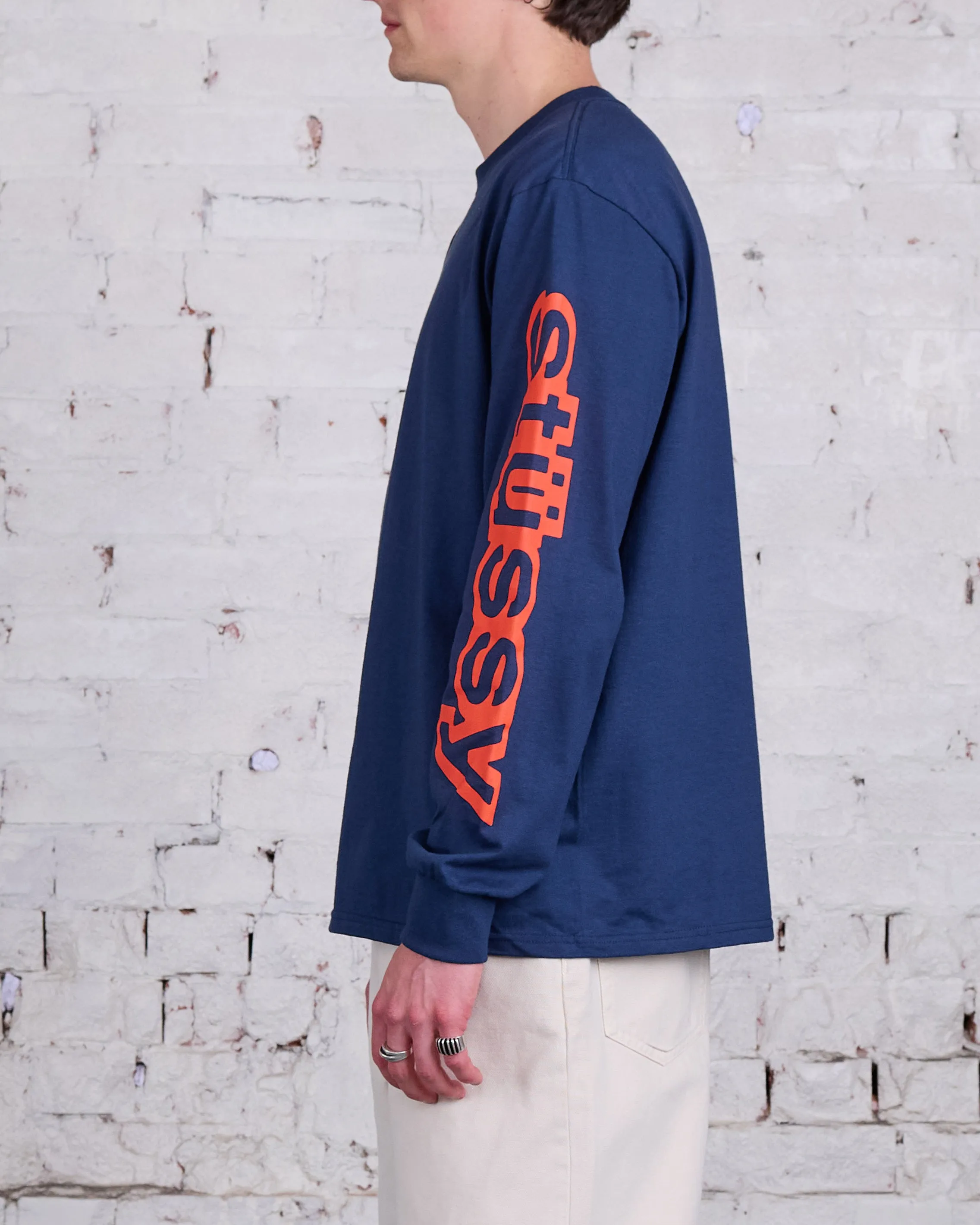 Stussy Sideways LS T-Shirt Navy