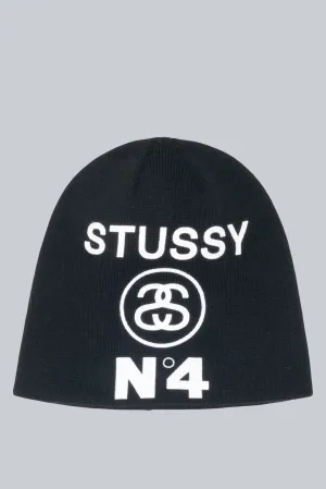 STUSSY SKULLCAP NUMBER 4 BLACK