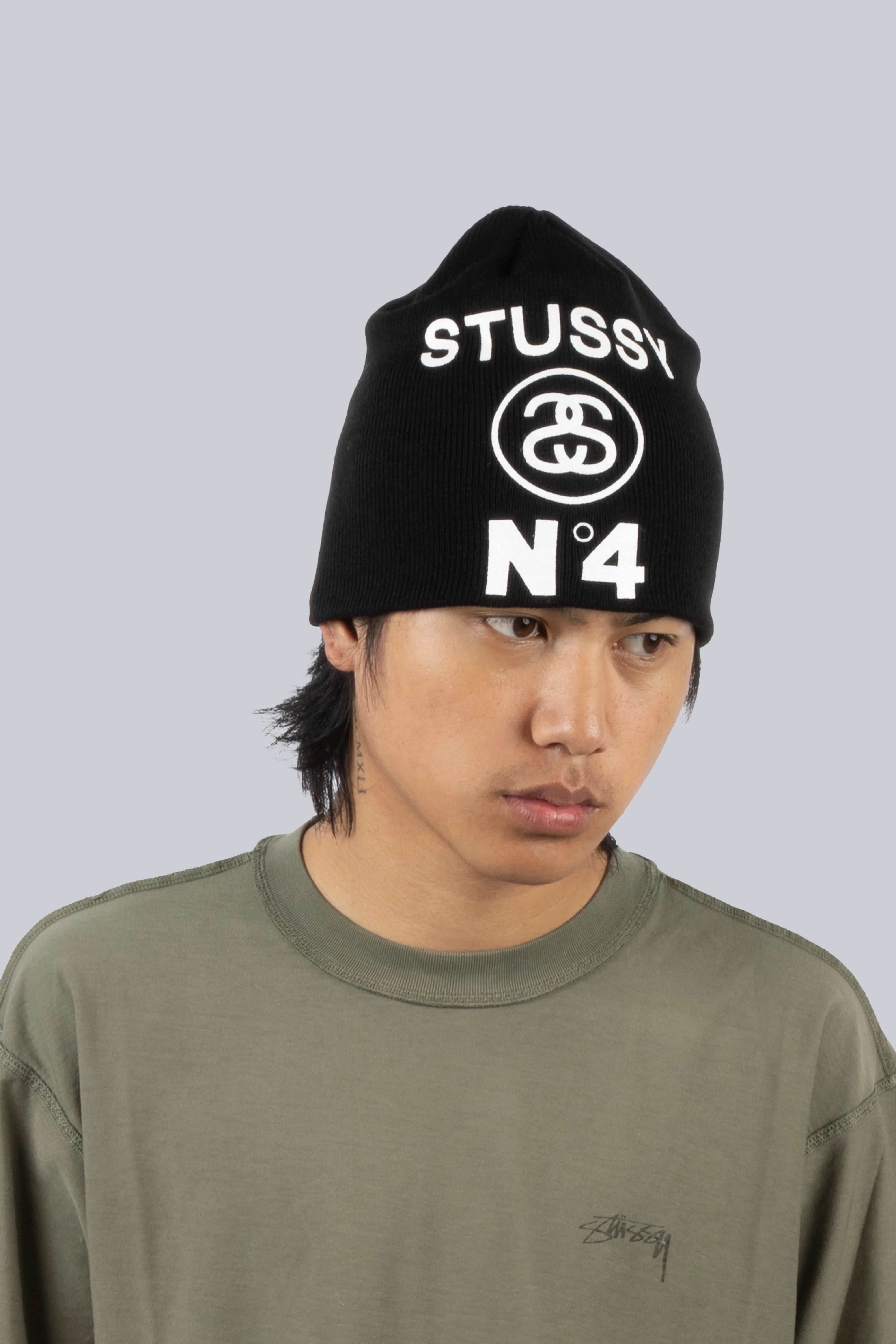 STUSSY SKULLCAP NUMBER 4 BLACK