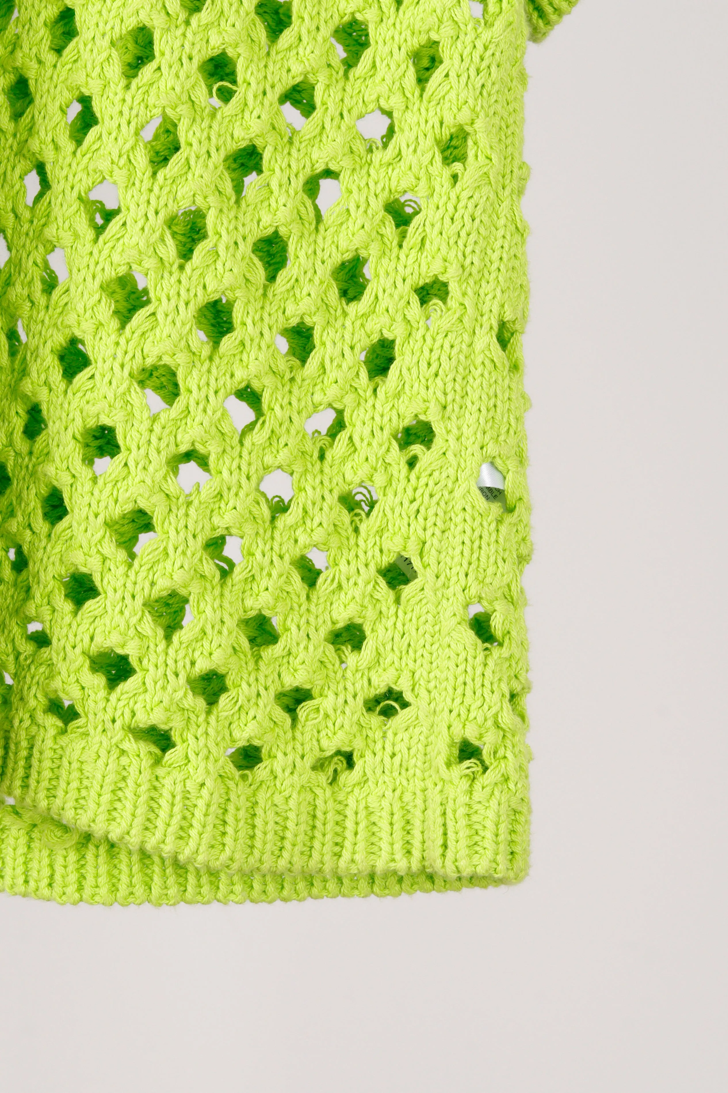 Stussy SS23 'Big Mesh' Knit S/S Polo Shirt Lime (2023)