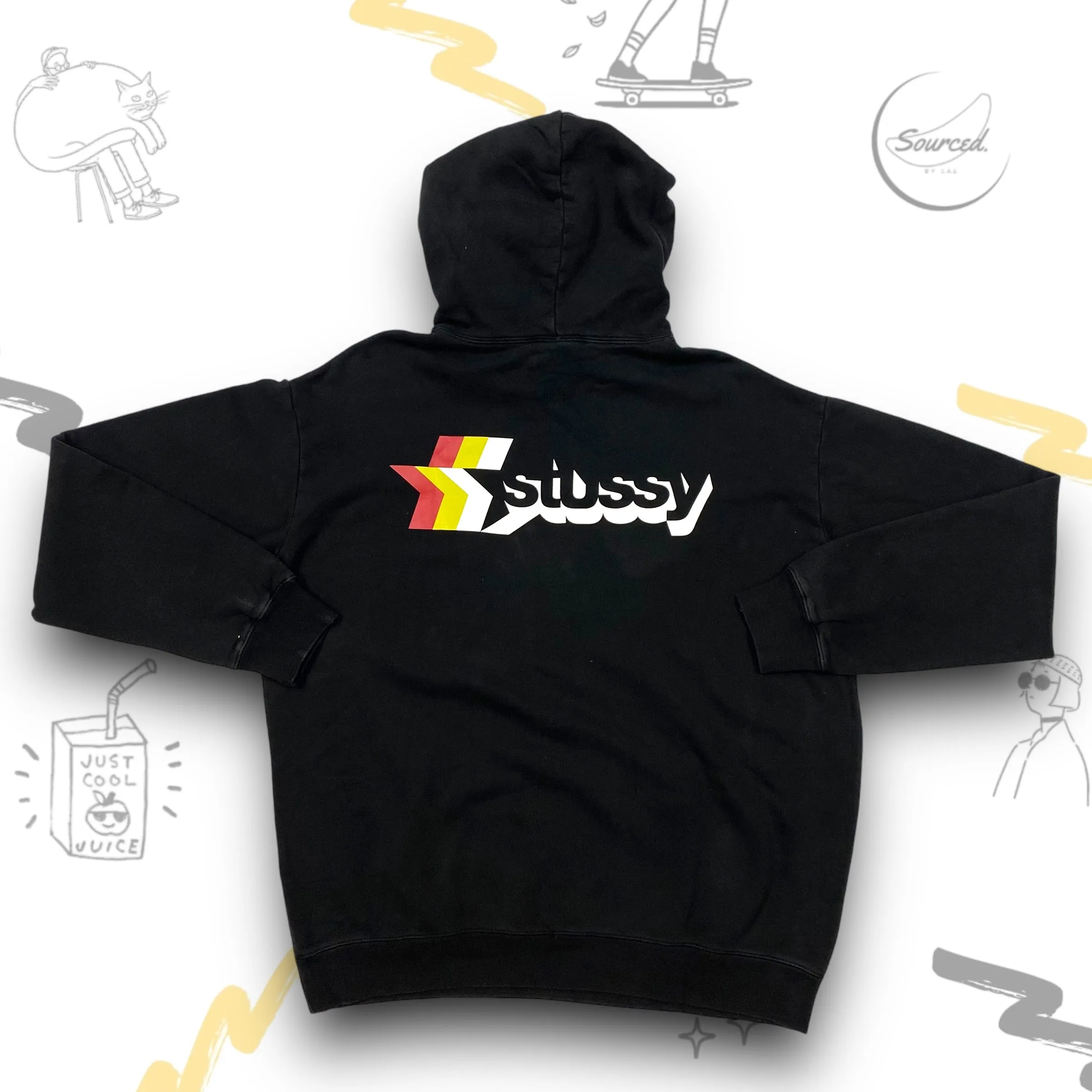 Stussy Star Front Graphic Black Hoodie