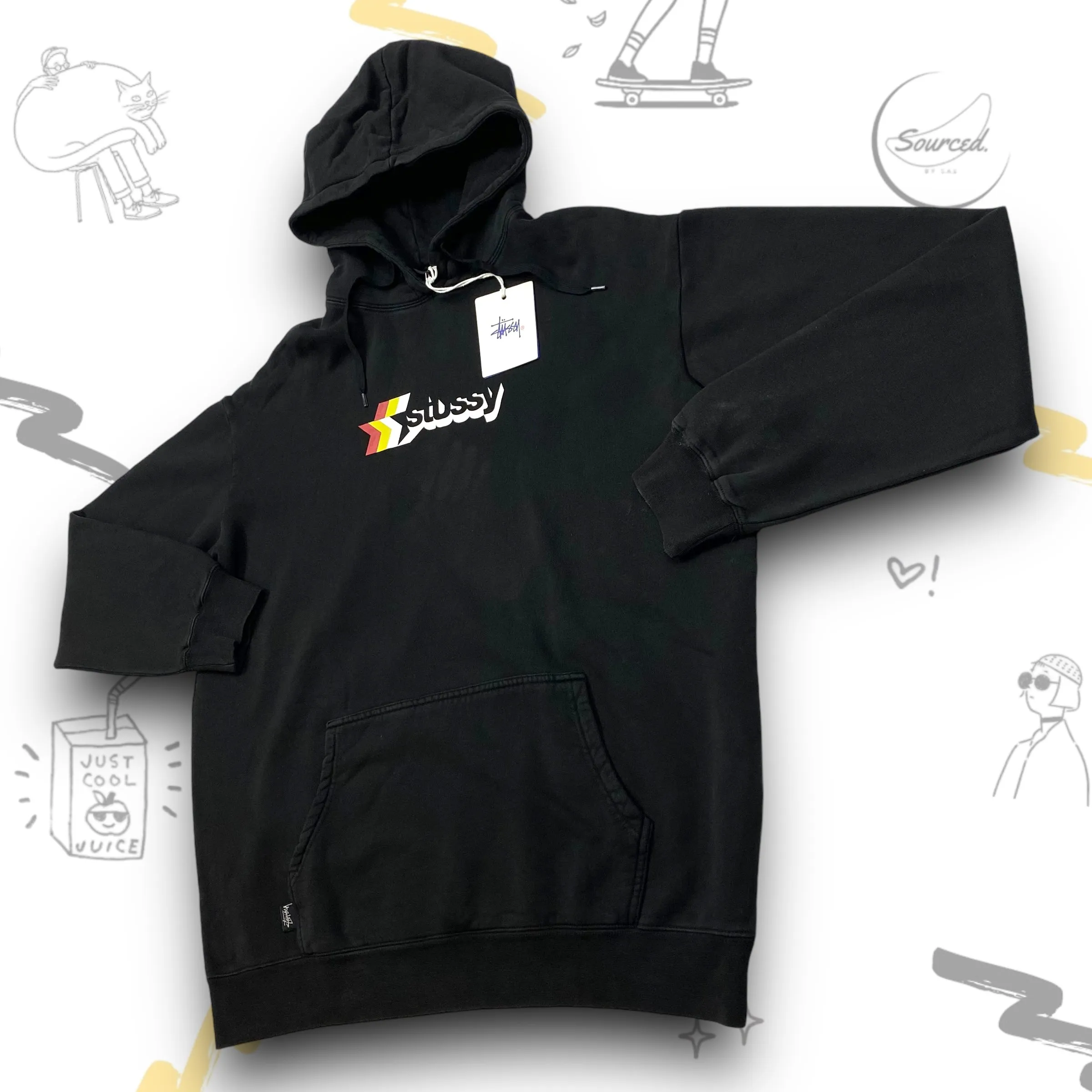 Stussy Star Front Graphic Black Hoodie
