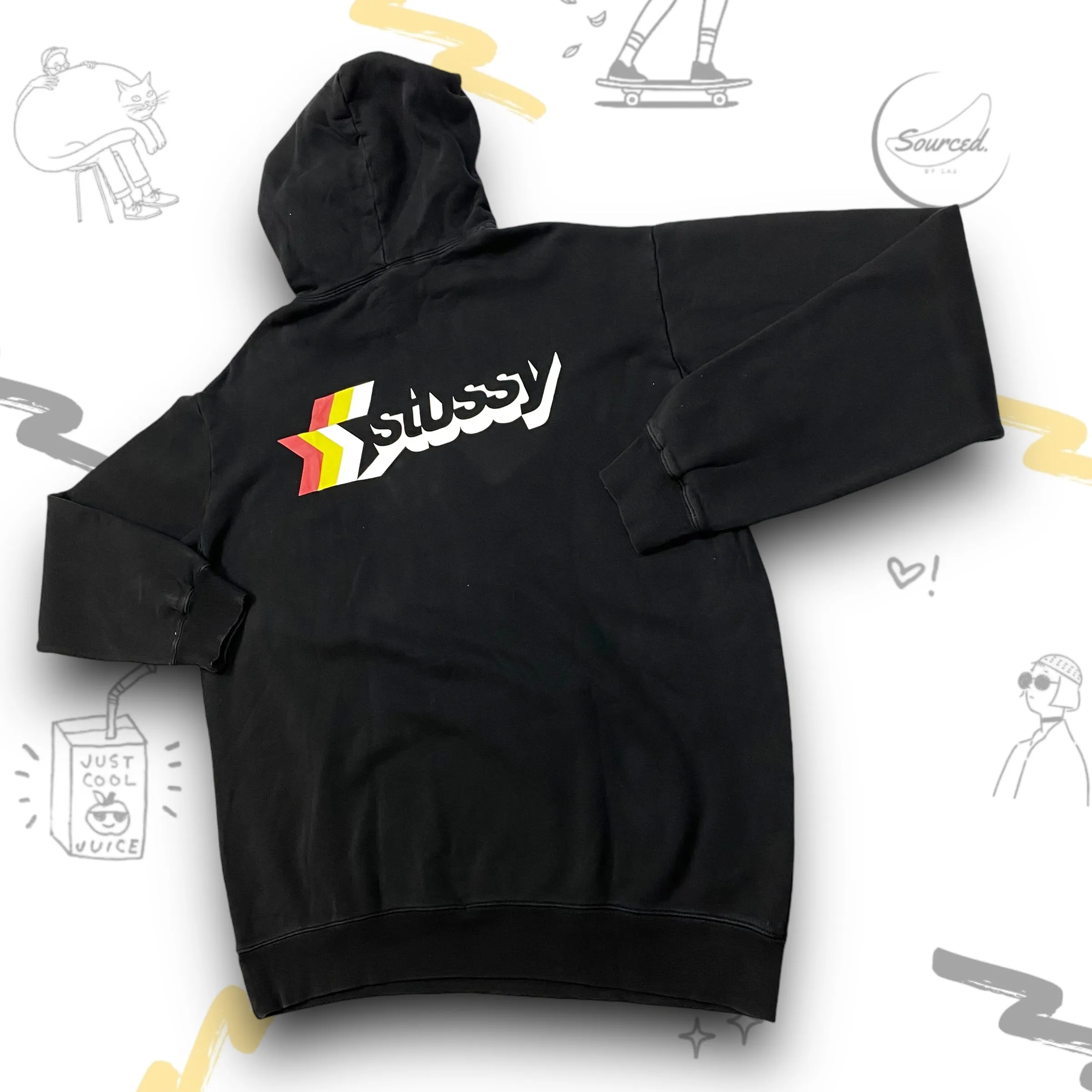 Stussy Star Front Graphic Black Hoodie