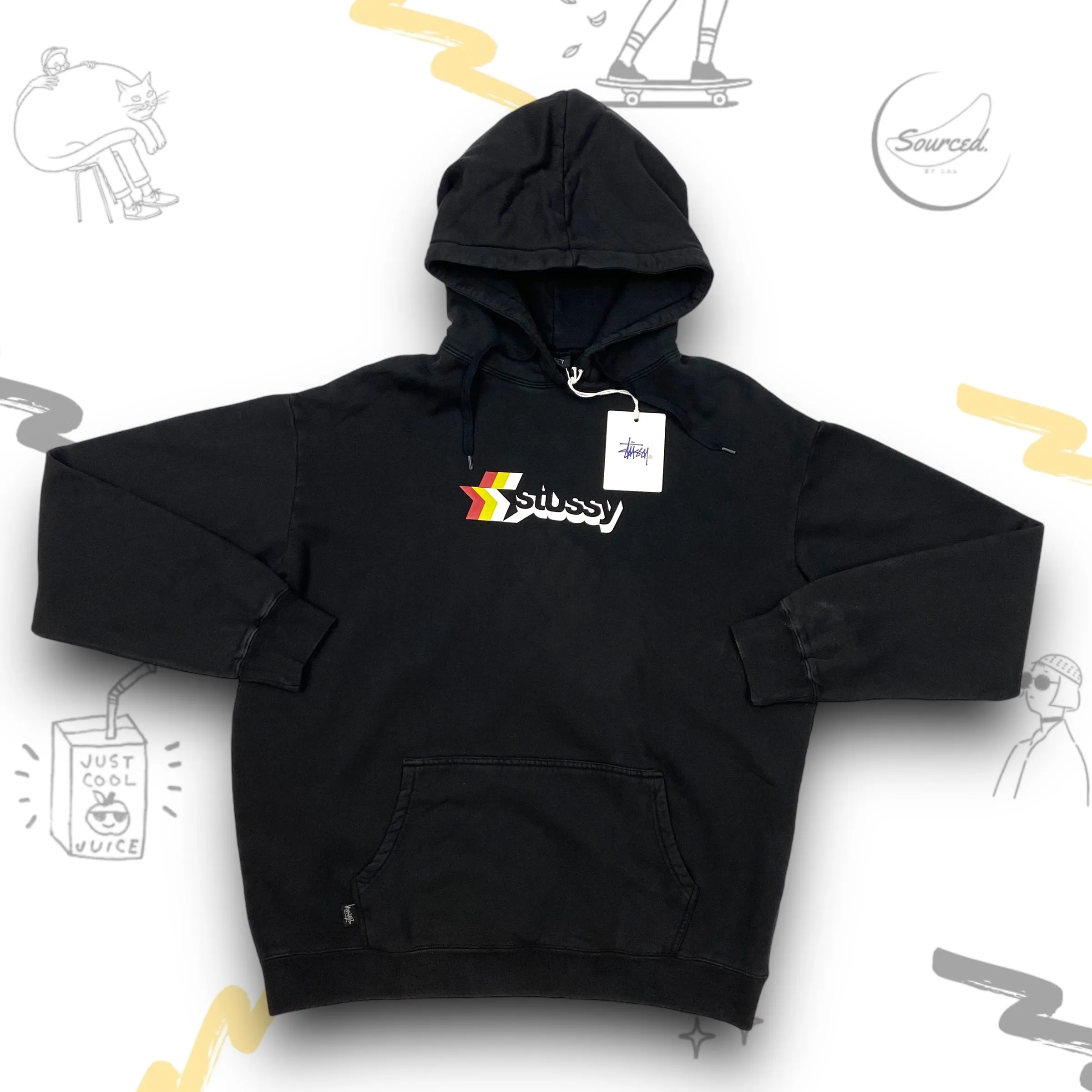 Stussy Star Front Graphic Black Hoodie