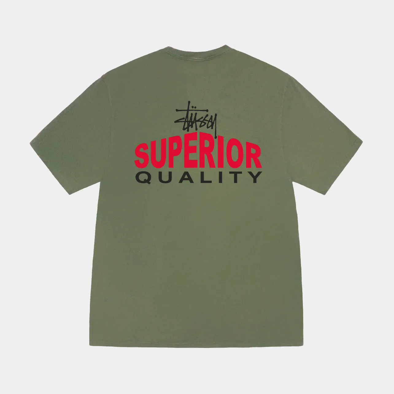STUSSY SUPERIOR QUALITY TEE - OLIVE