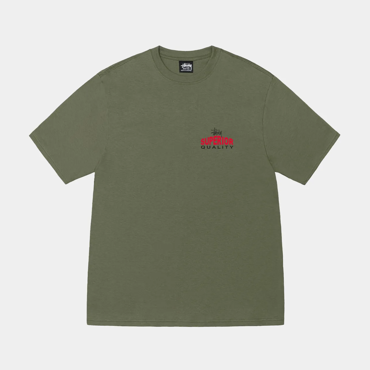 STUSSY SUPERIOR QUALITY TEE - OLIVE