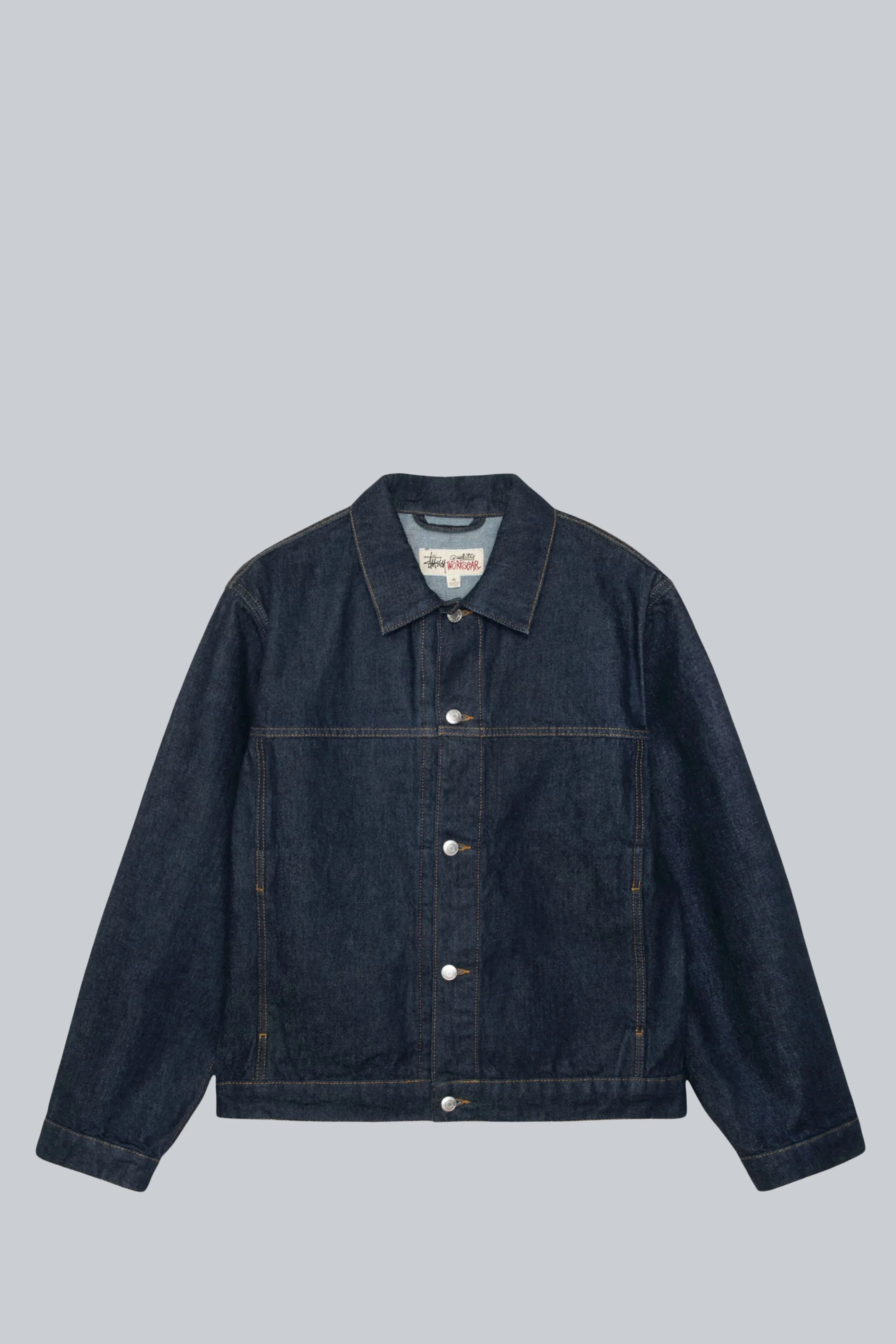 STUSSY TRUCKER DENIM RINSED INDIGO