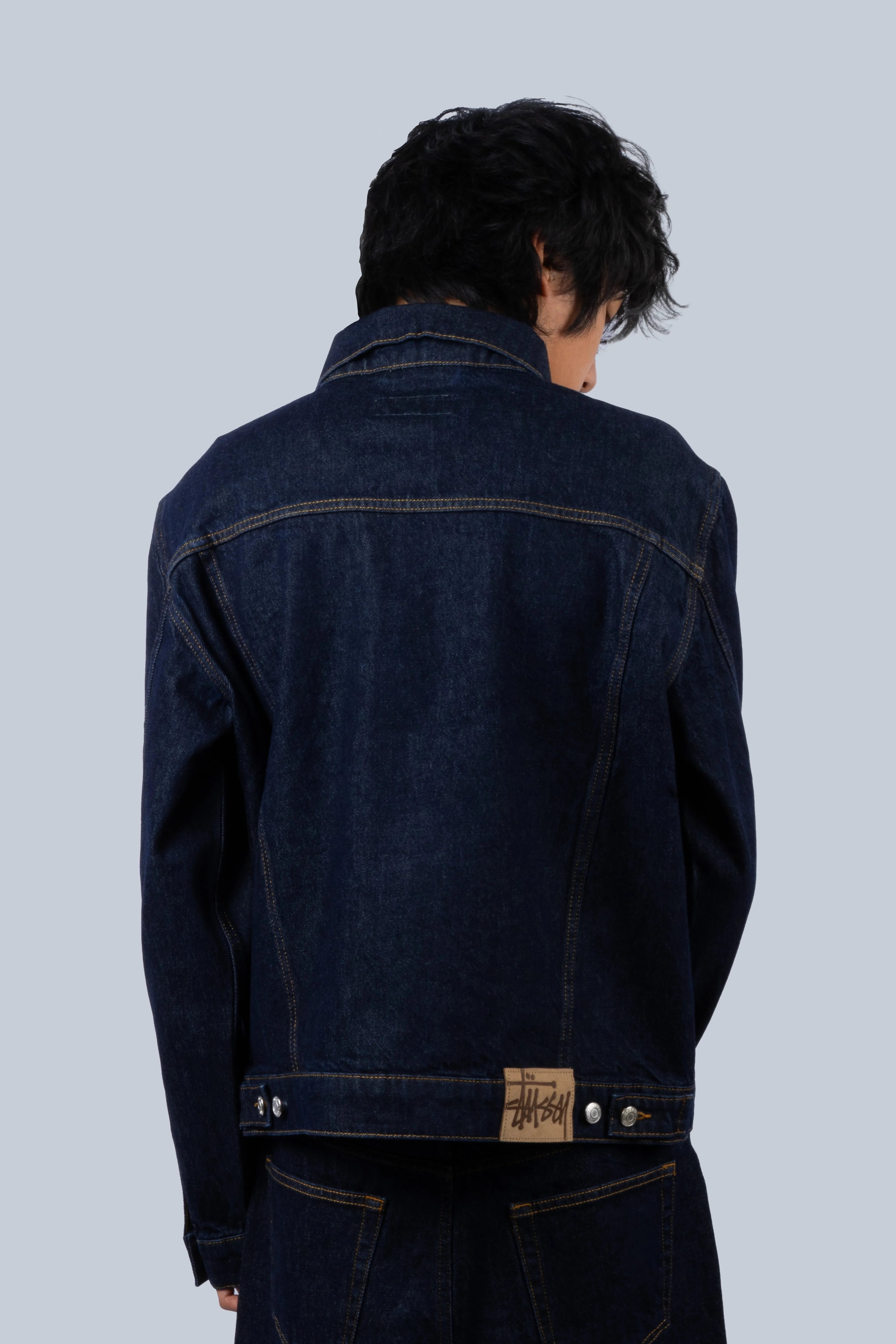 STUSSY TRUCKER DENIM RINSED INDIGO
