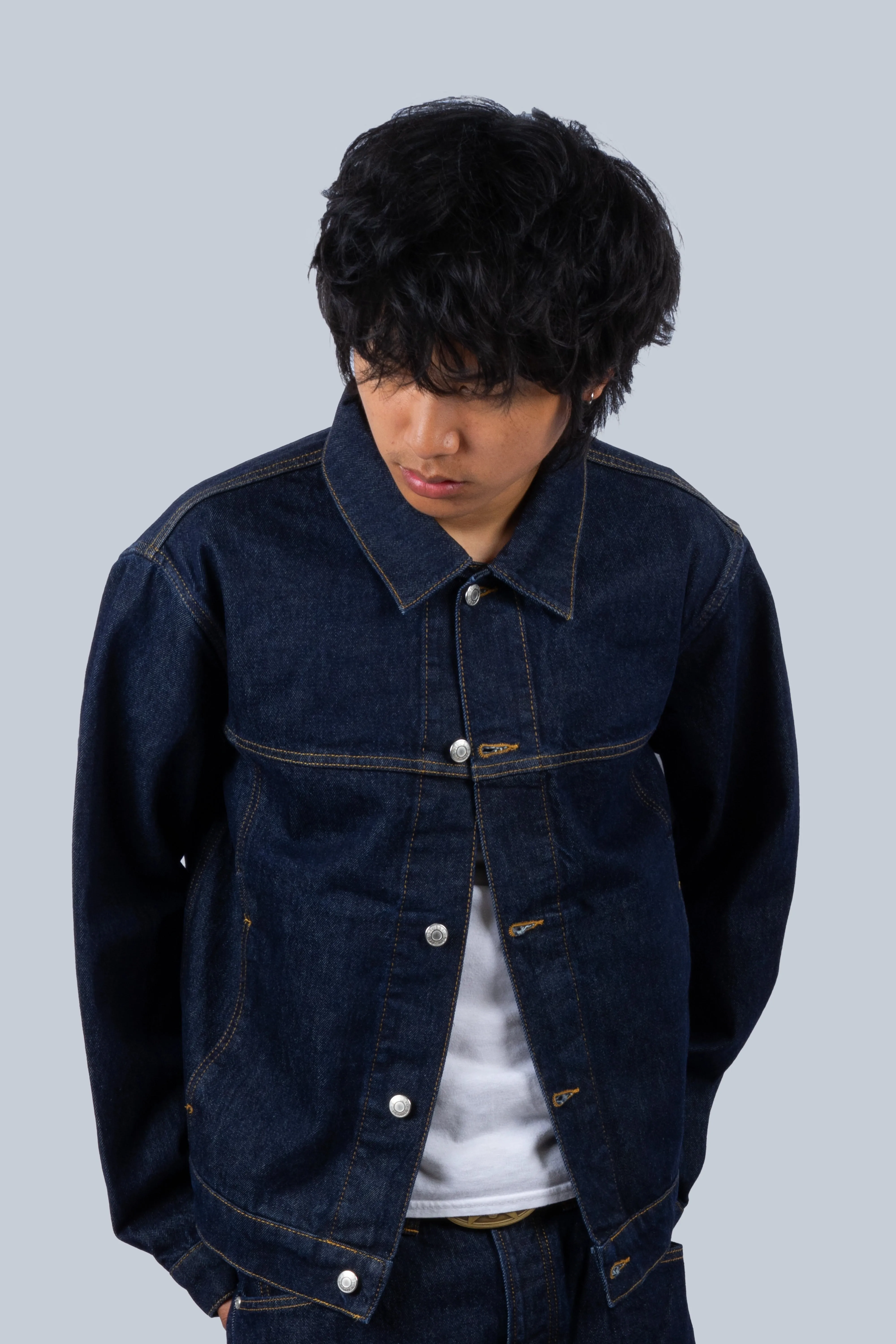 STUSSY TRUCKER DENIM RINSED INDIGO