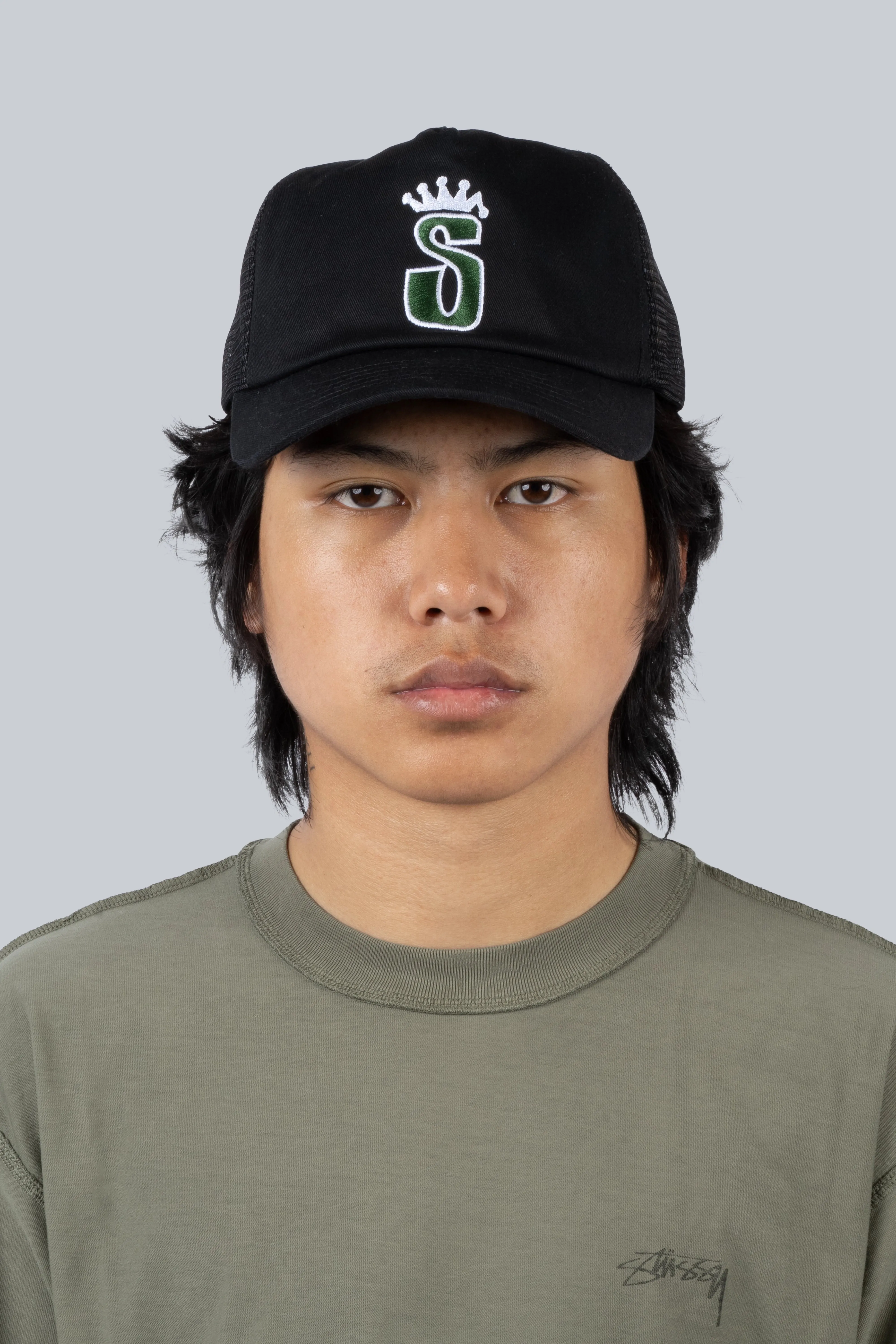 STUSSY TRUCKER S CROWN CAP SHADOW BLACK