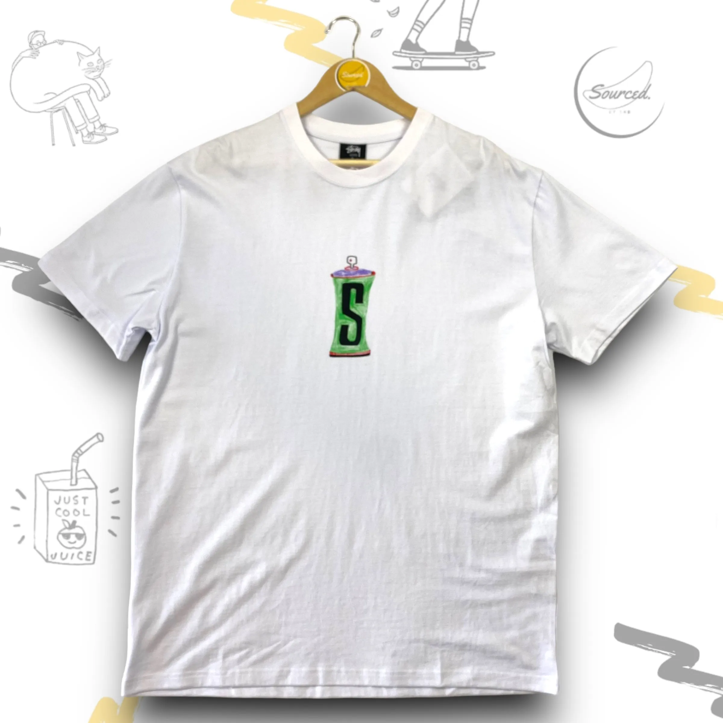 Stussy White Spray Can T-shirt
