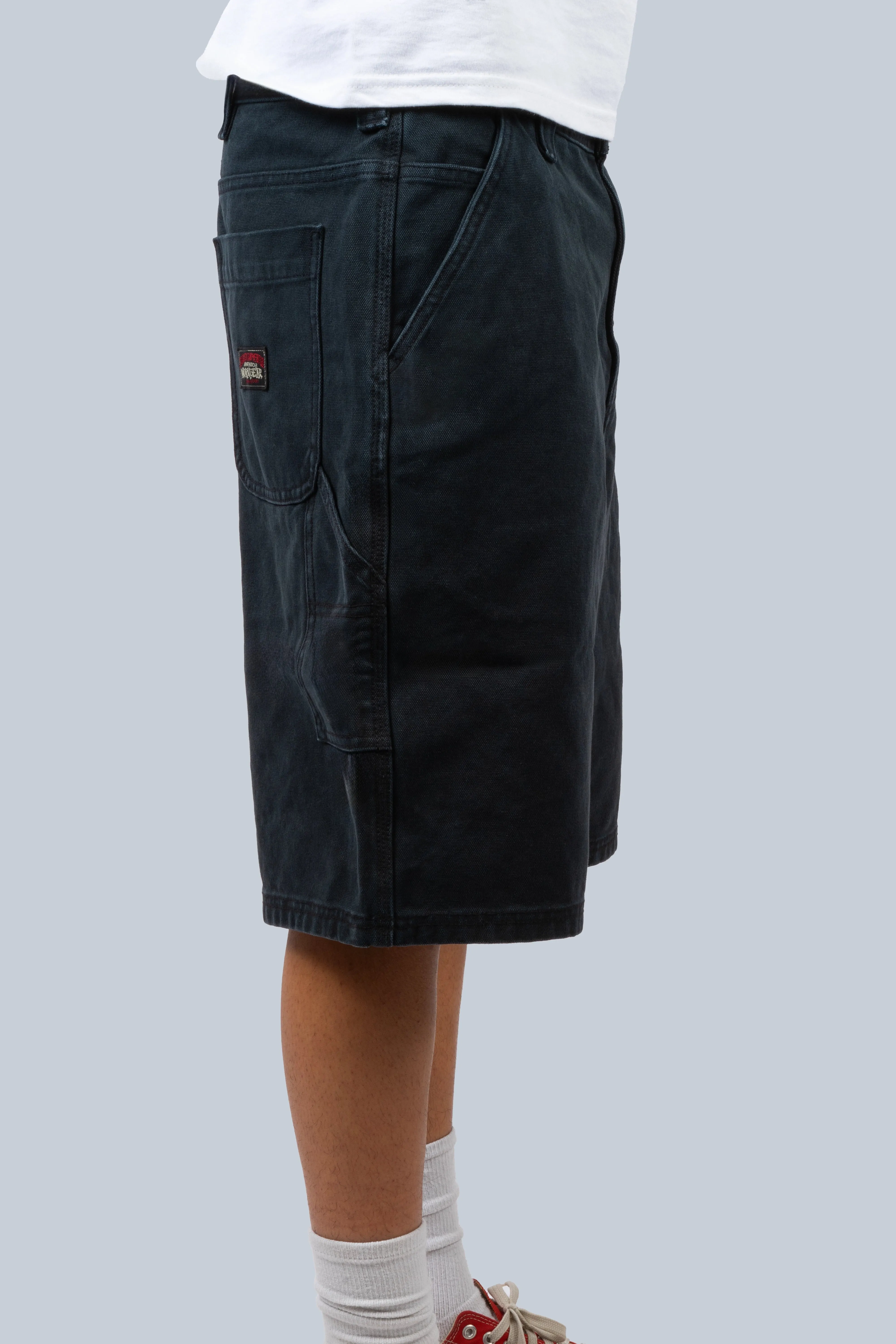 STUSSY WORK SHORT WASHED CANVAS BLACK