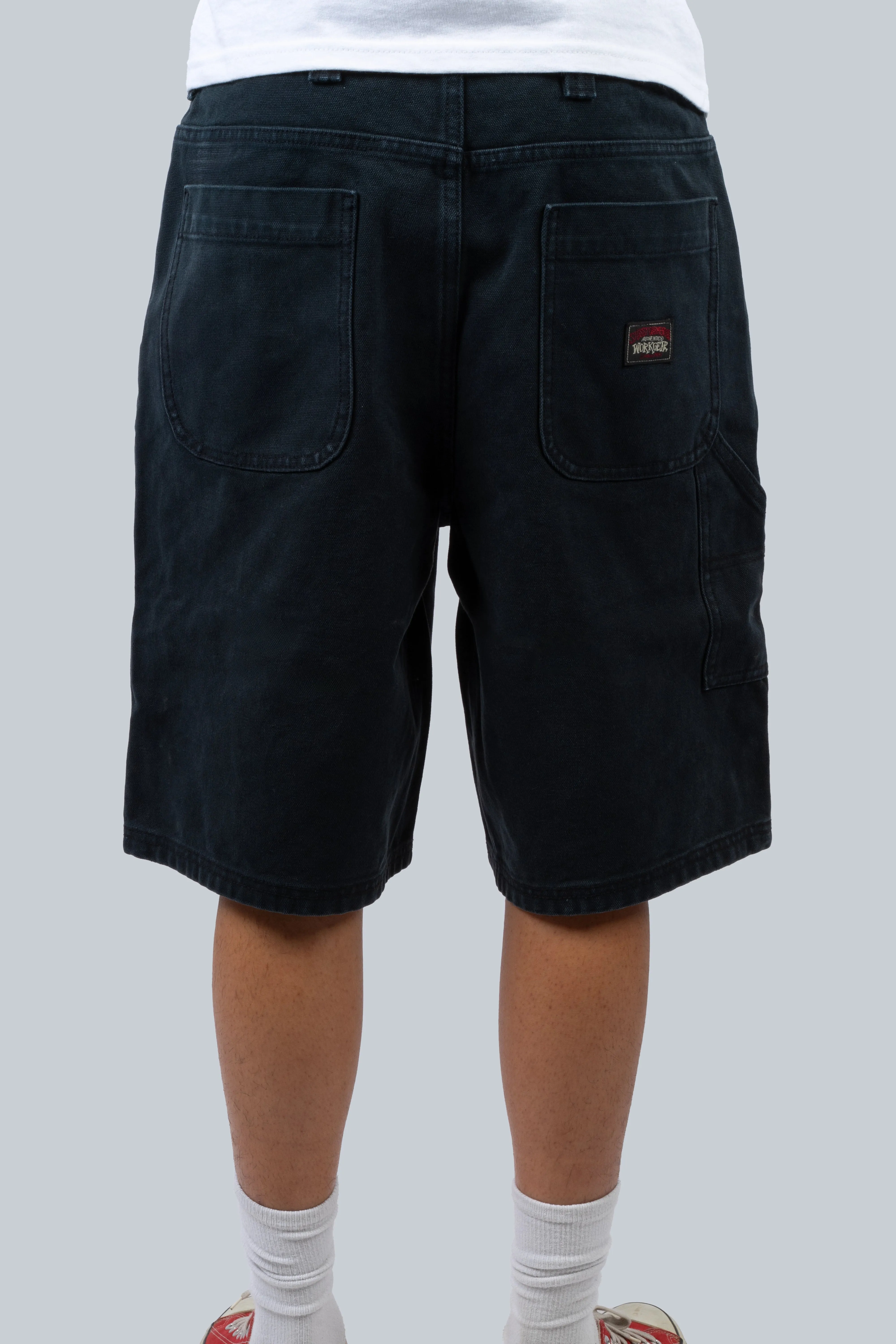 STUSSY WORK SHORT WASHED CANVAS BLACK