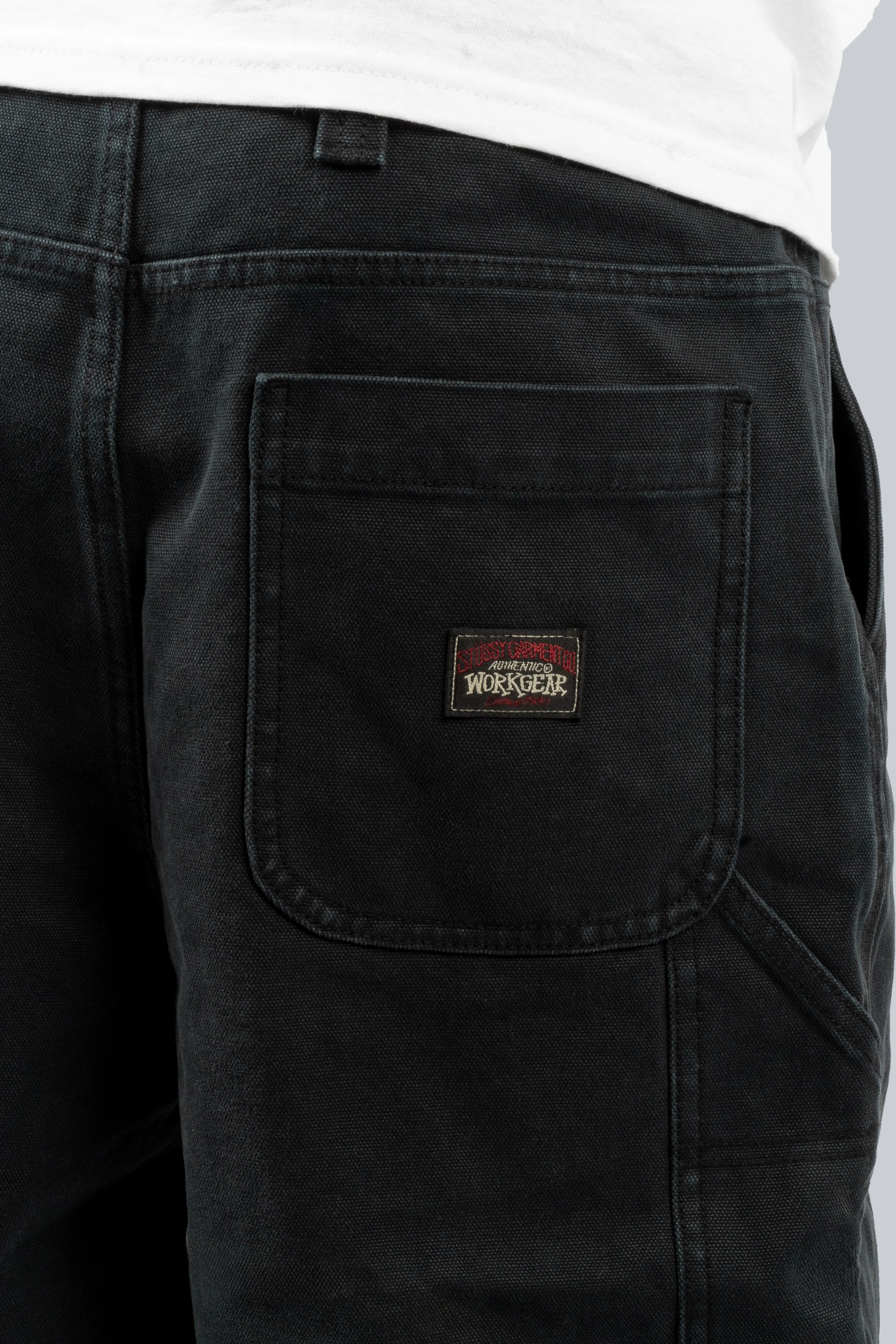 STUSSY WORK SHORT WASHED CANVAS BLACK
