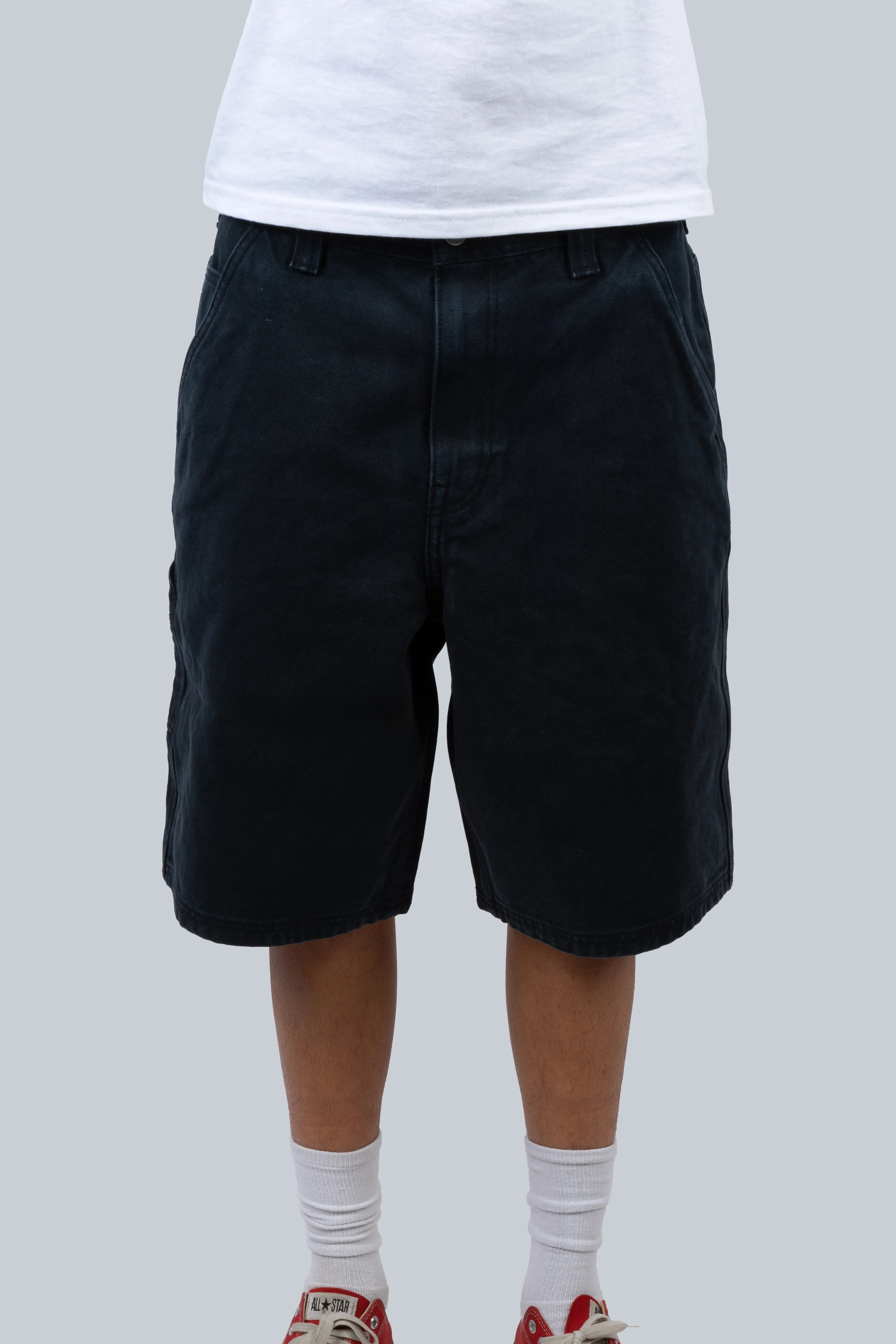 STUSSY WORK SHORT WASHED CANVAS BLACK