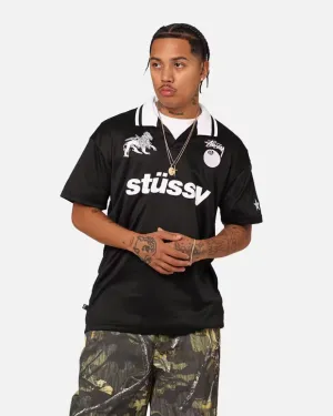Stussy World Tour Football Polo Shirt - Black