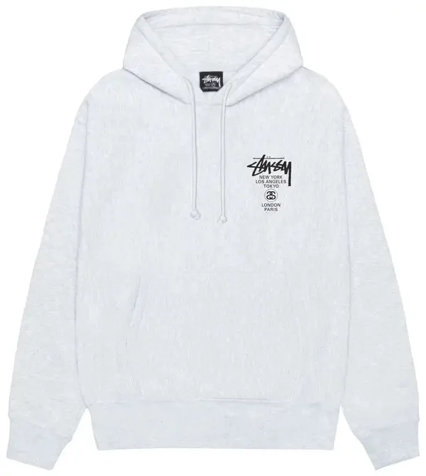 Stussy World Tour Hoodie Ash Heather