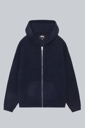 STUSSY ZIP UP HOODED SWEATER NAVY
