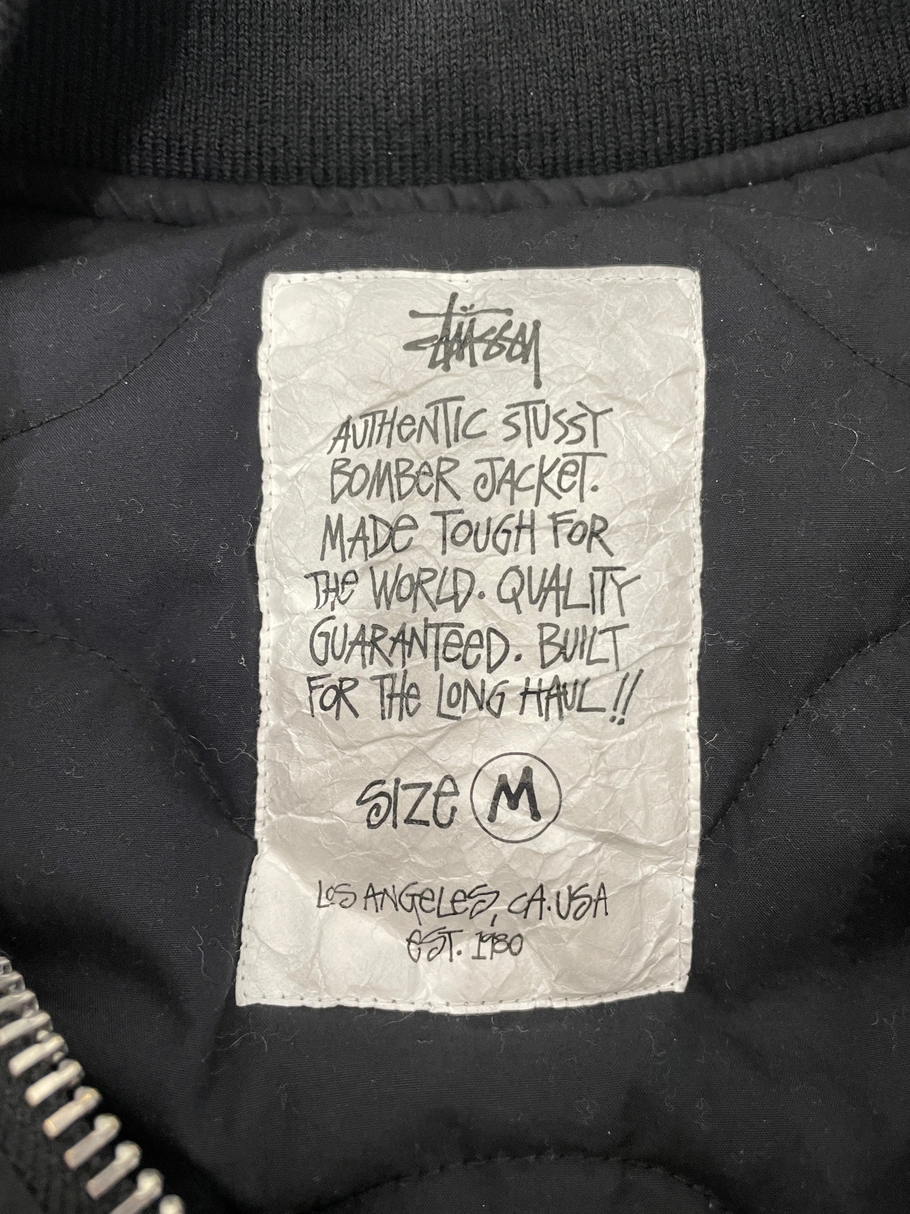 STUSSY/Blouson/M/Cotton/BLK/