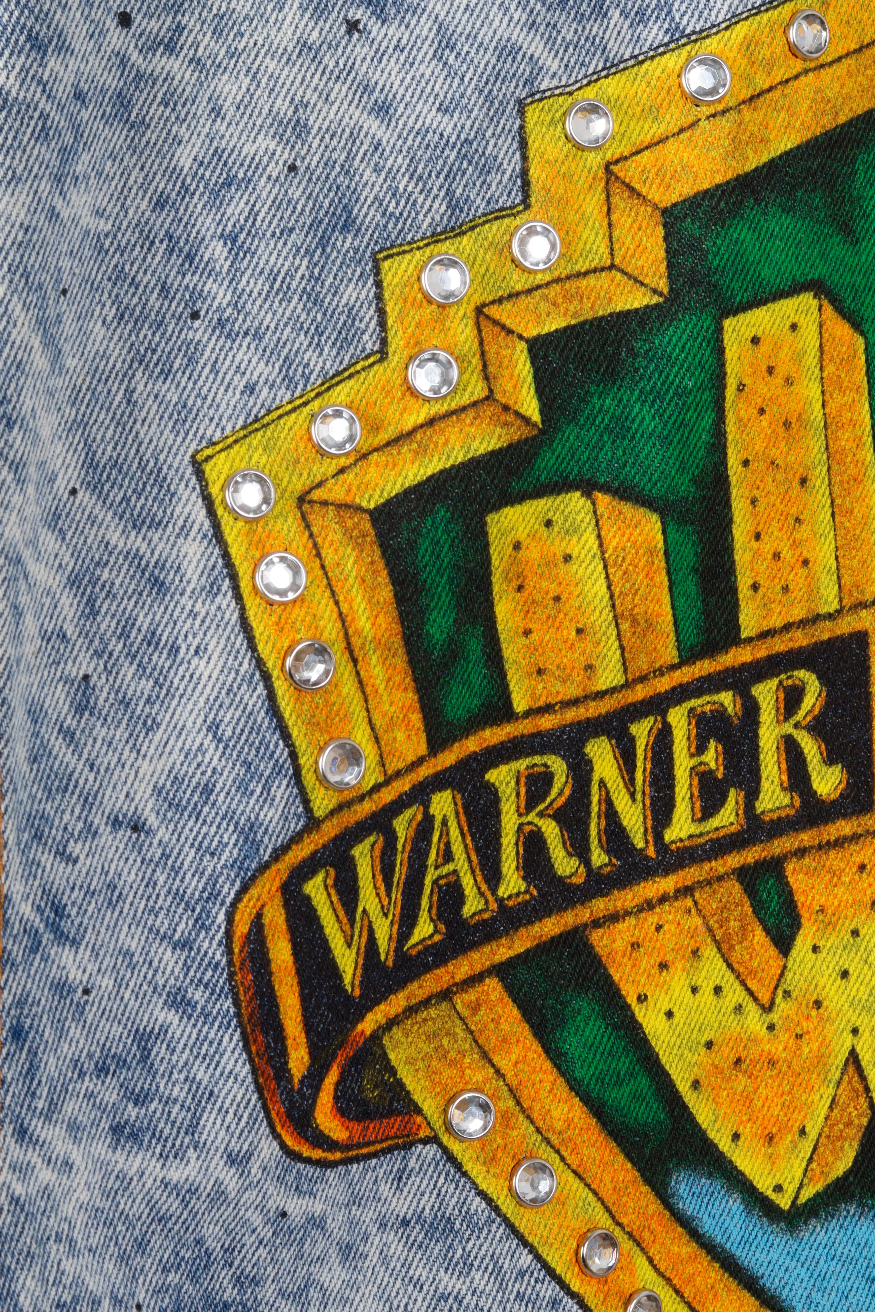 Vintage 1987 Tony Alamo 'Warner Bros Pictures' Hand-Painted Denim Jacket