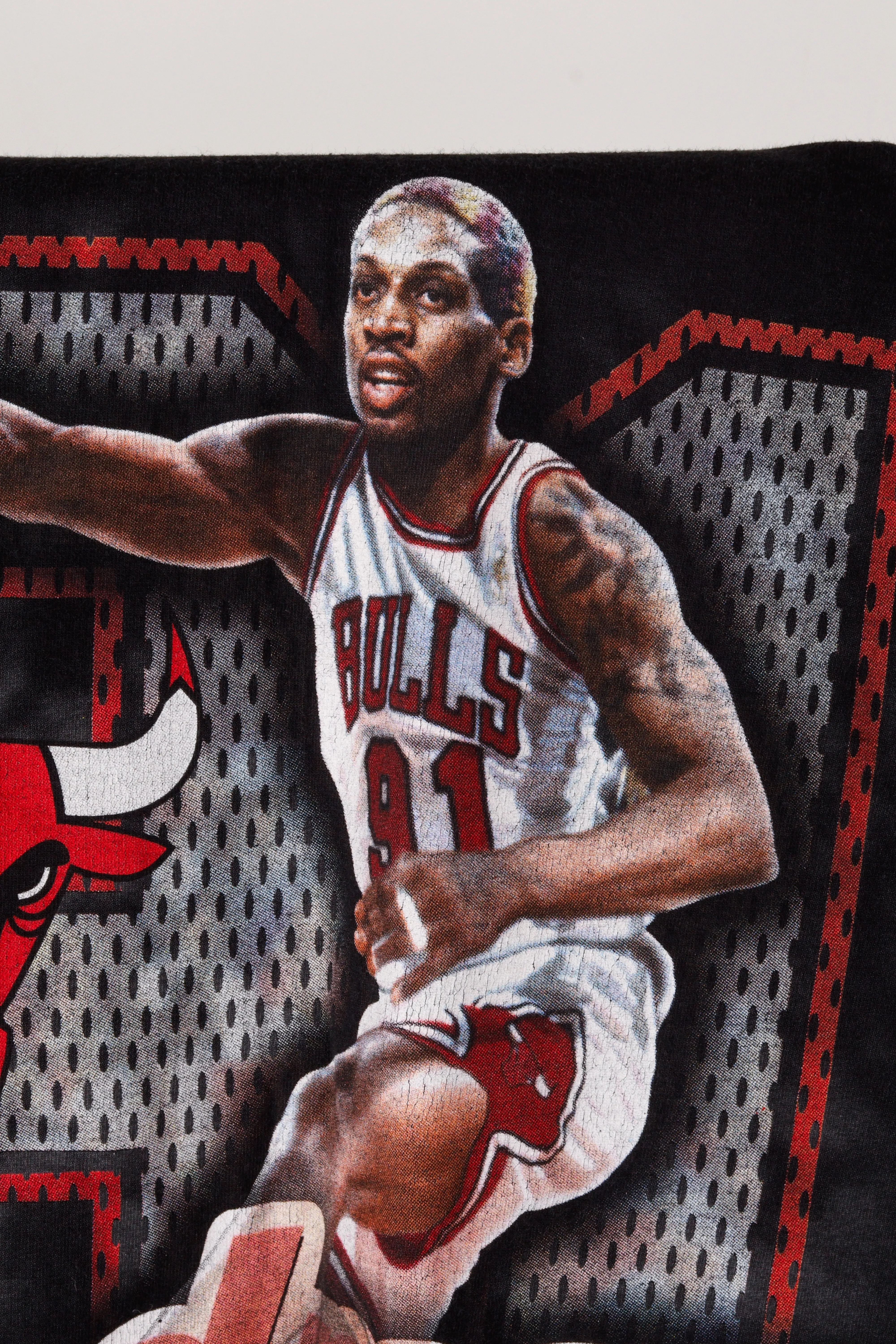 Vintage 1996 Chicago Bulls 'Dennis Rodman 91 Jersey Graphic' T-Shirt