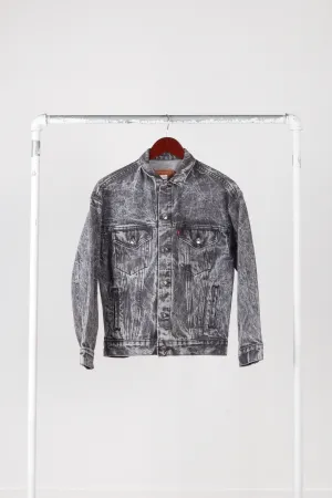 Vintage 80's Levi's 'Acid Wash' Denim Jacket Black