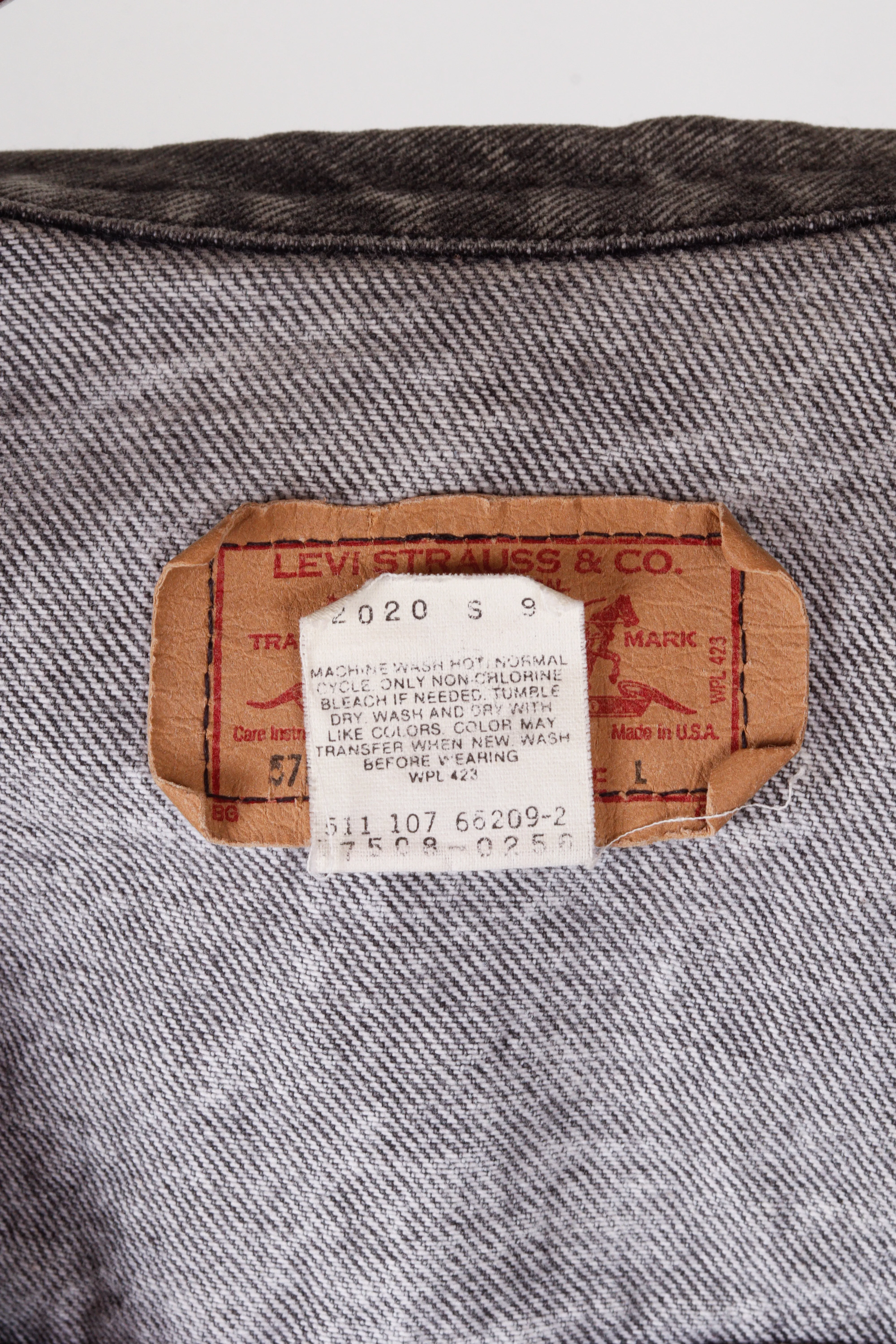 Vintage 80's Levi's 'Acid Wash' Denim Jacket Black