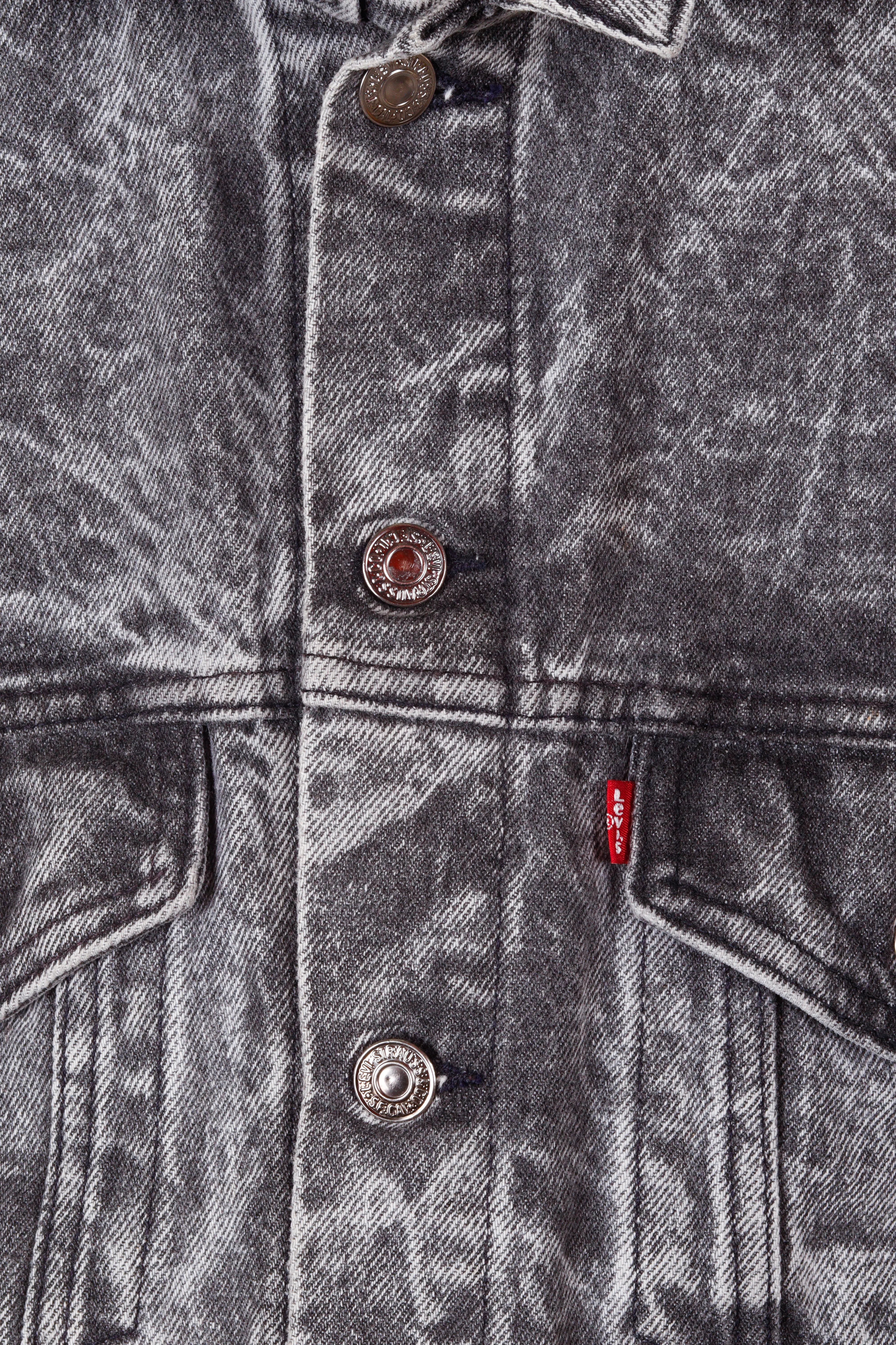 Vintage 80's Levi's 'Acid Wash' Denim Jacket Black