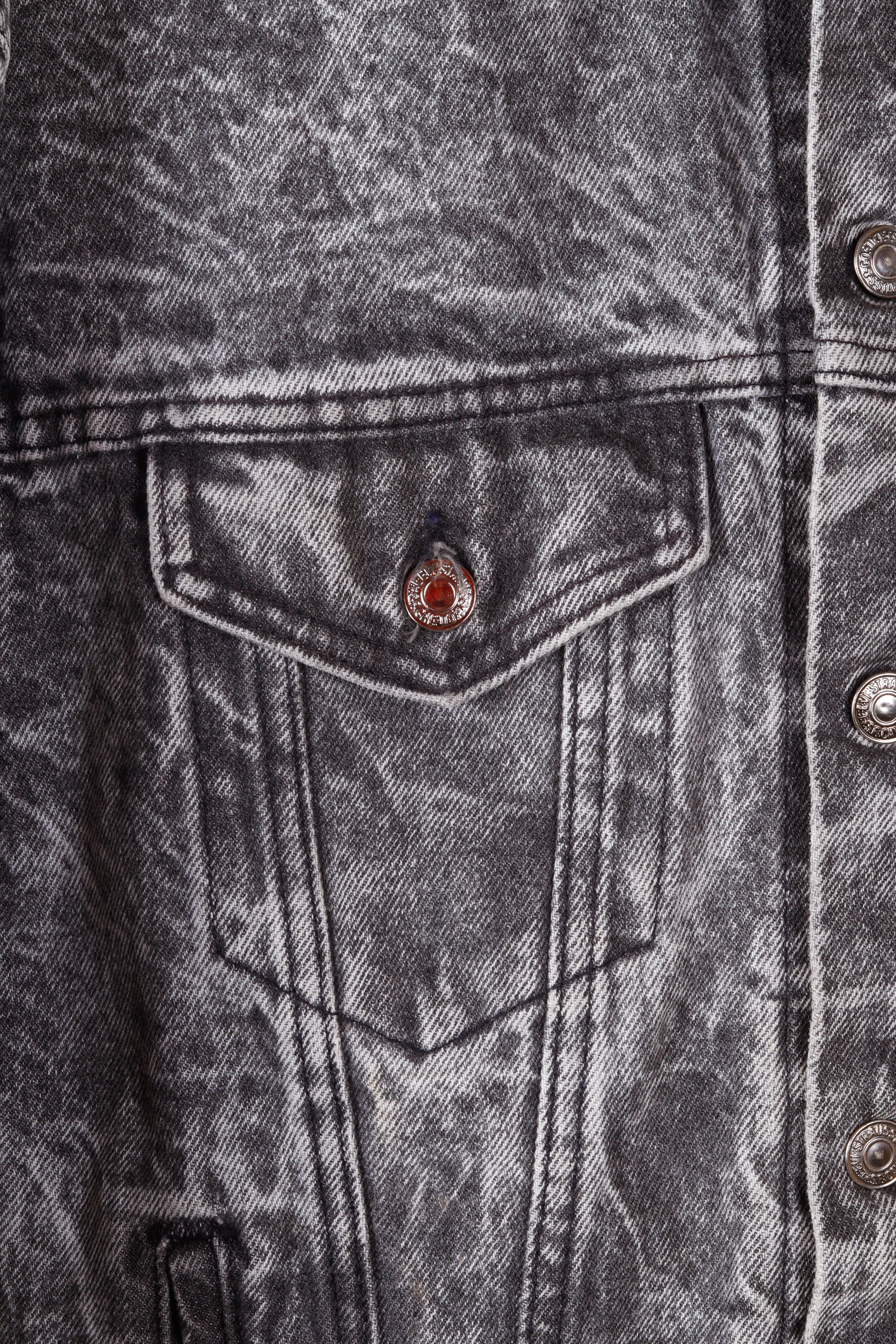 Vintage 80's Levi's 'Acid Wash' Denim Jacket Black