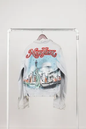 Vintage 80's Tony Alamo 'New York City' Rhinestone Denim Type 3 Jacket