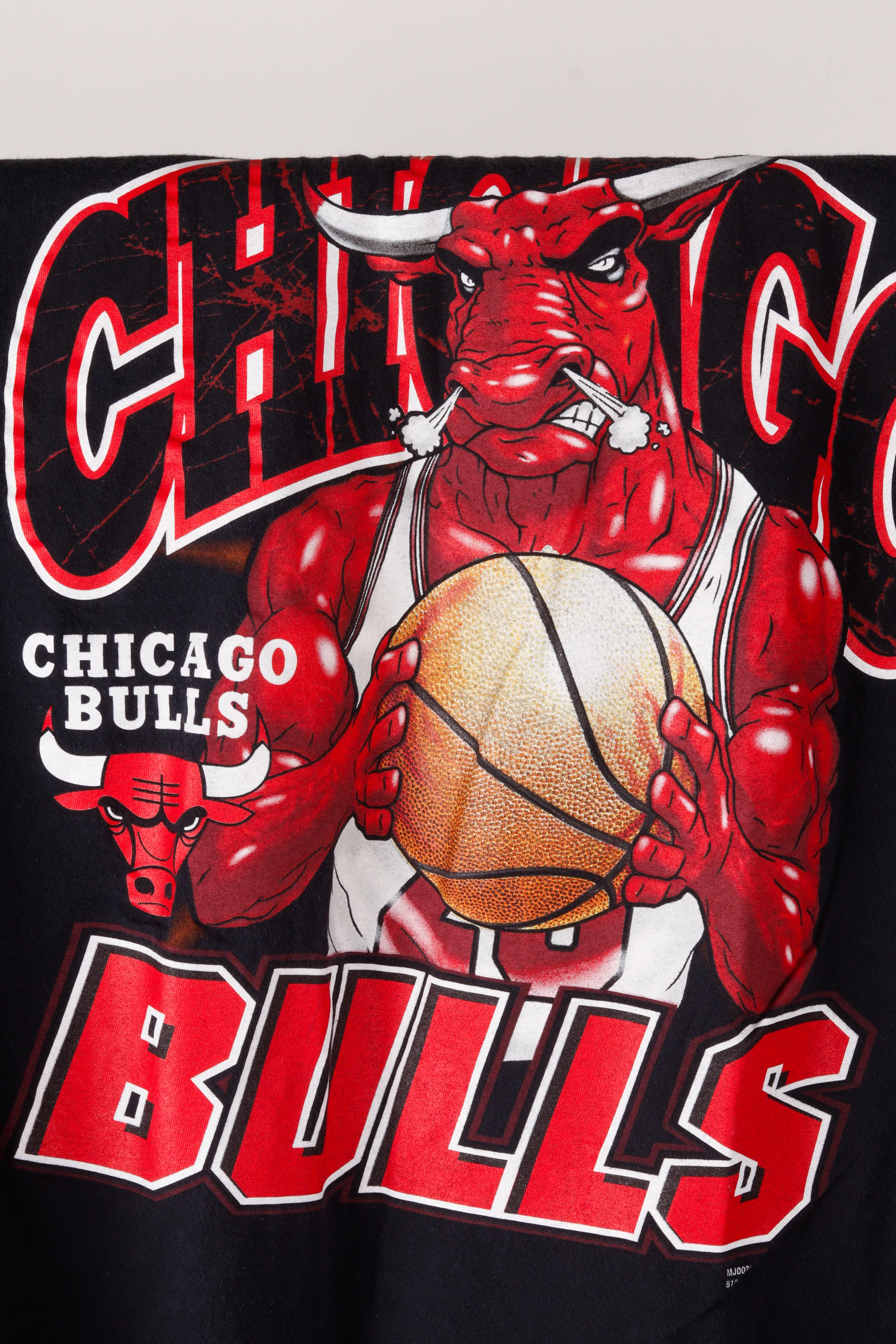 Vintage 90's Chicago Bulls 'Animated Mascot Caricature' T-Shirt Black