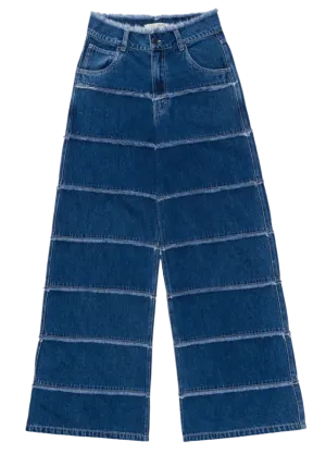 W Wide Leg Panel Denim Pant