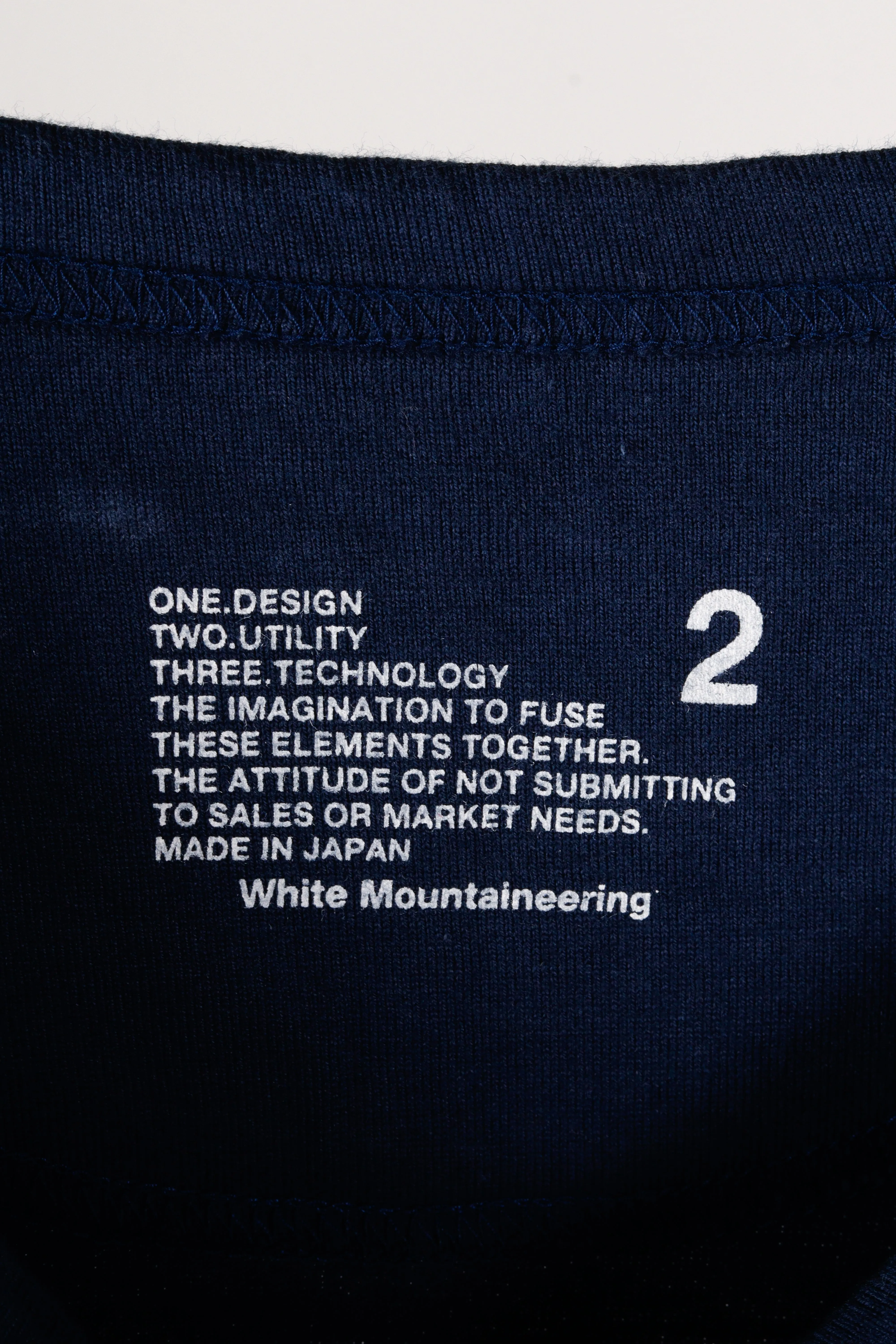 White Mountaineering FW13 'Wool Cable Knit Pocket' T-Shirt Navy (2013)
